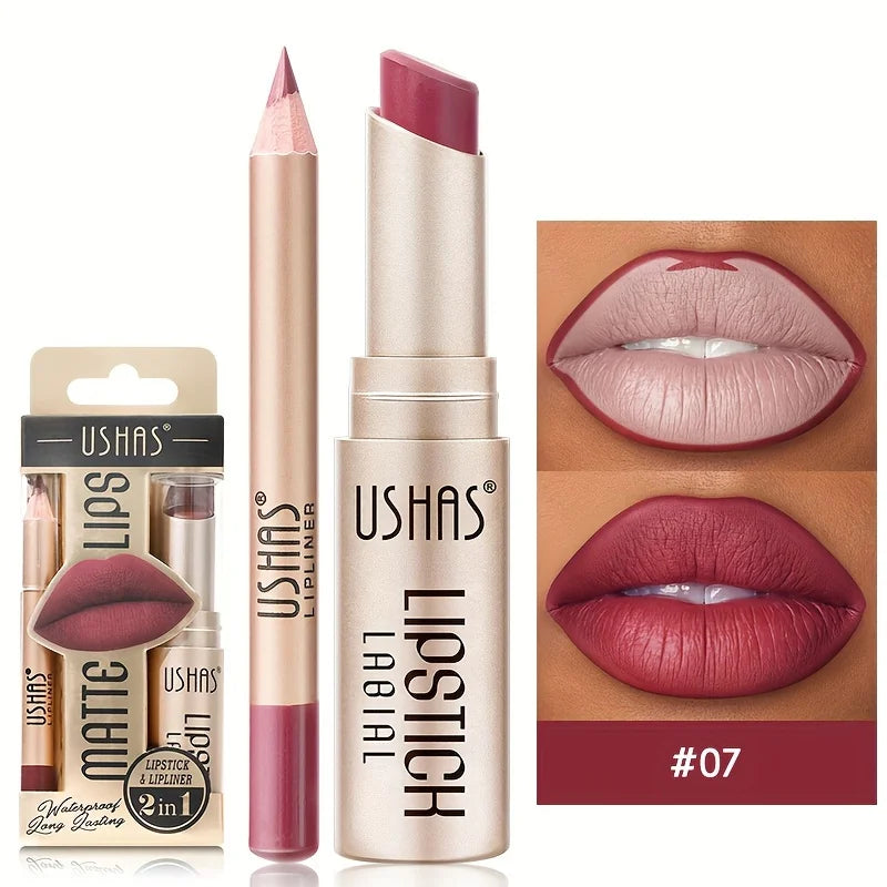 USHAS Waterproof Lipstick Set - Long-Lasting Color