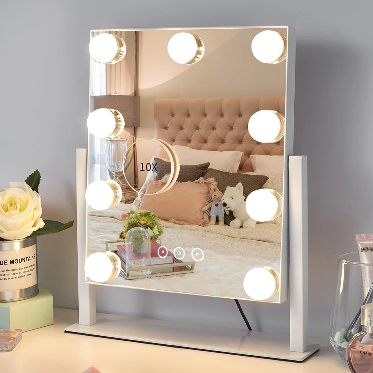Miroir Hollywood 360° avec 9 LED et 3 couleurs