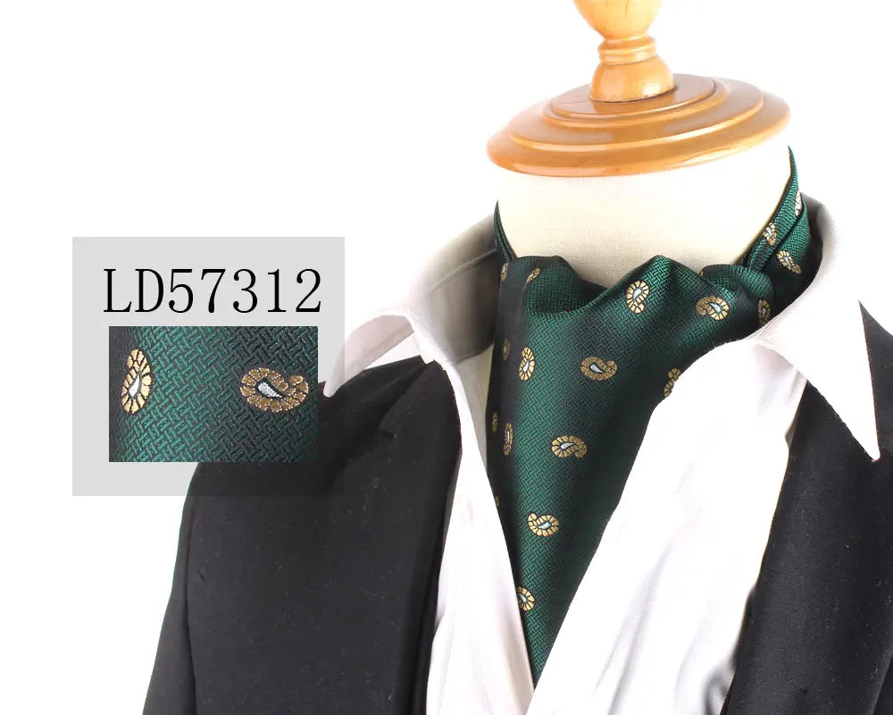 Cravate Jacquard Floral Ascot Luxe pour Hommes