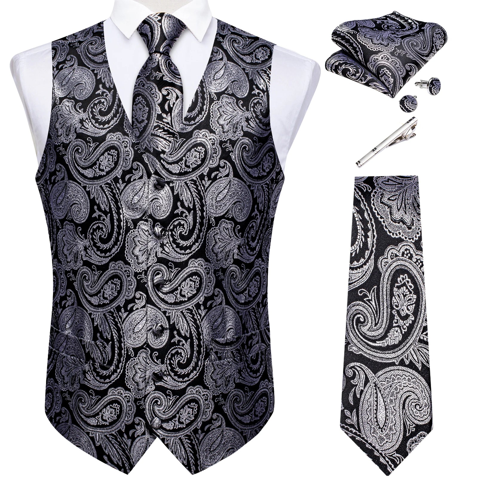 Gilet Luxe Mariage avec Accessoires