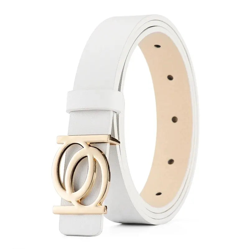 Ceinture PU Femme Double Bouton Mode Chic