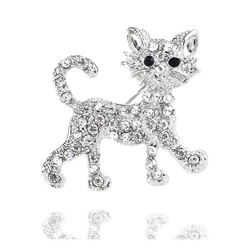 Broche Éclat Chaton en Cristal - Élégance Féline