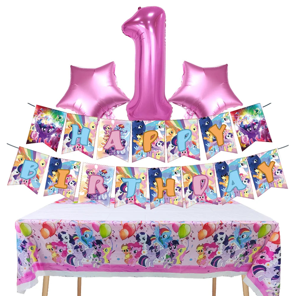 Ensemble Petit Poney Vaisselle Anniversaire Enfant