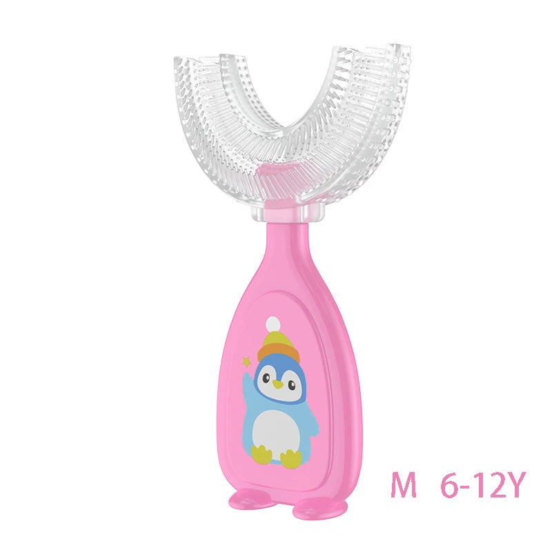 U-Shaped 360° Baby Toothbrush & Teether Silicone Care