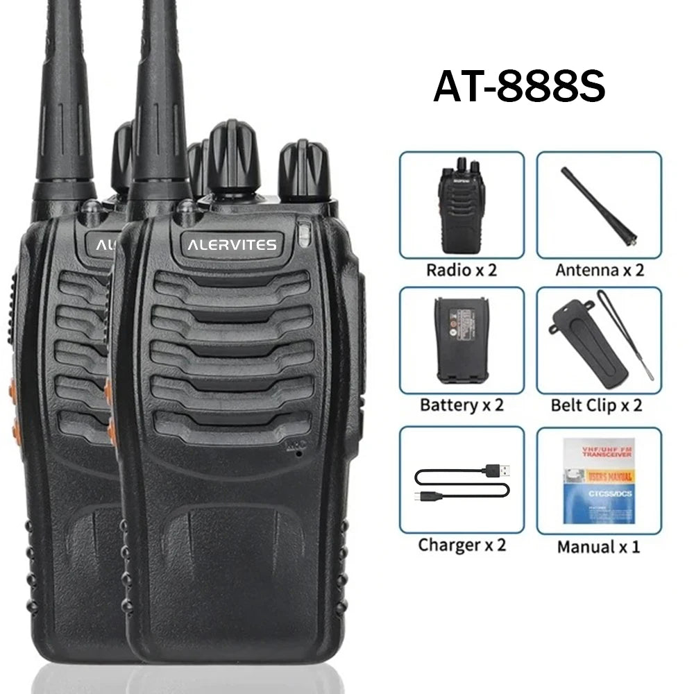 ALERVITES AT-888S Mini Radio: 400-470MHz Walkie-Talkie