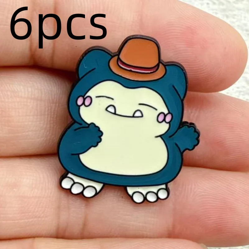 Chic Cartoon Enamel Pin Set - 6 Trendy Badges