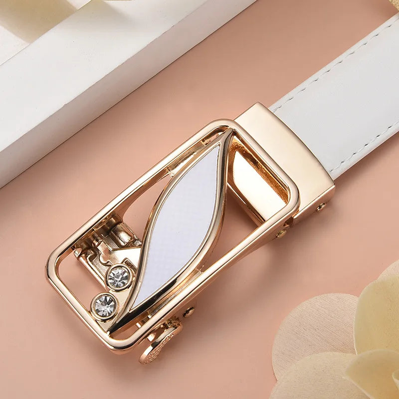 Ceinture Automatique Chic en Cuir pour Femmes