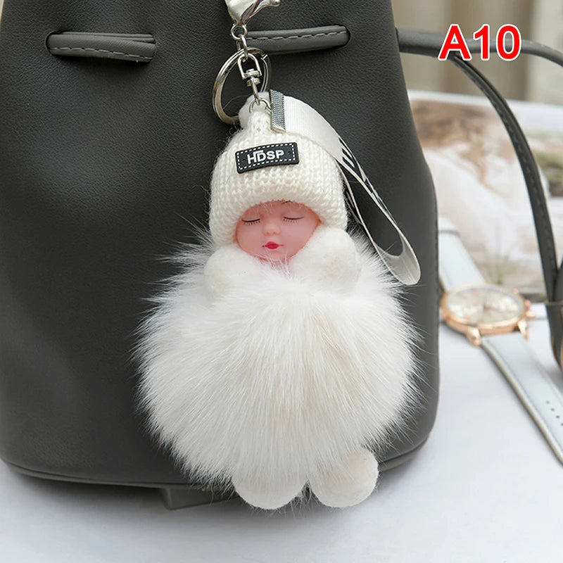 Charming Plush Fox Fur Keychain Pendant