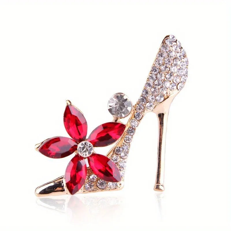 Chic Crystal Strass High Heel Brooch