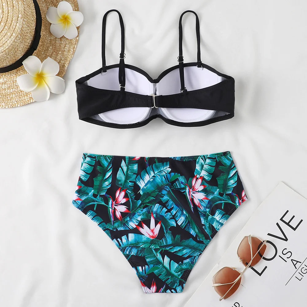 Floral Leopard Bikini Set - Summer Beach Vibes
