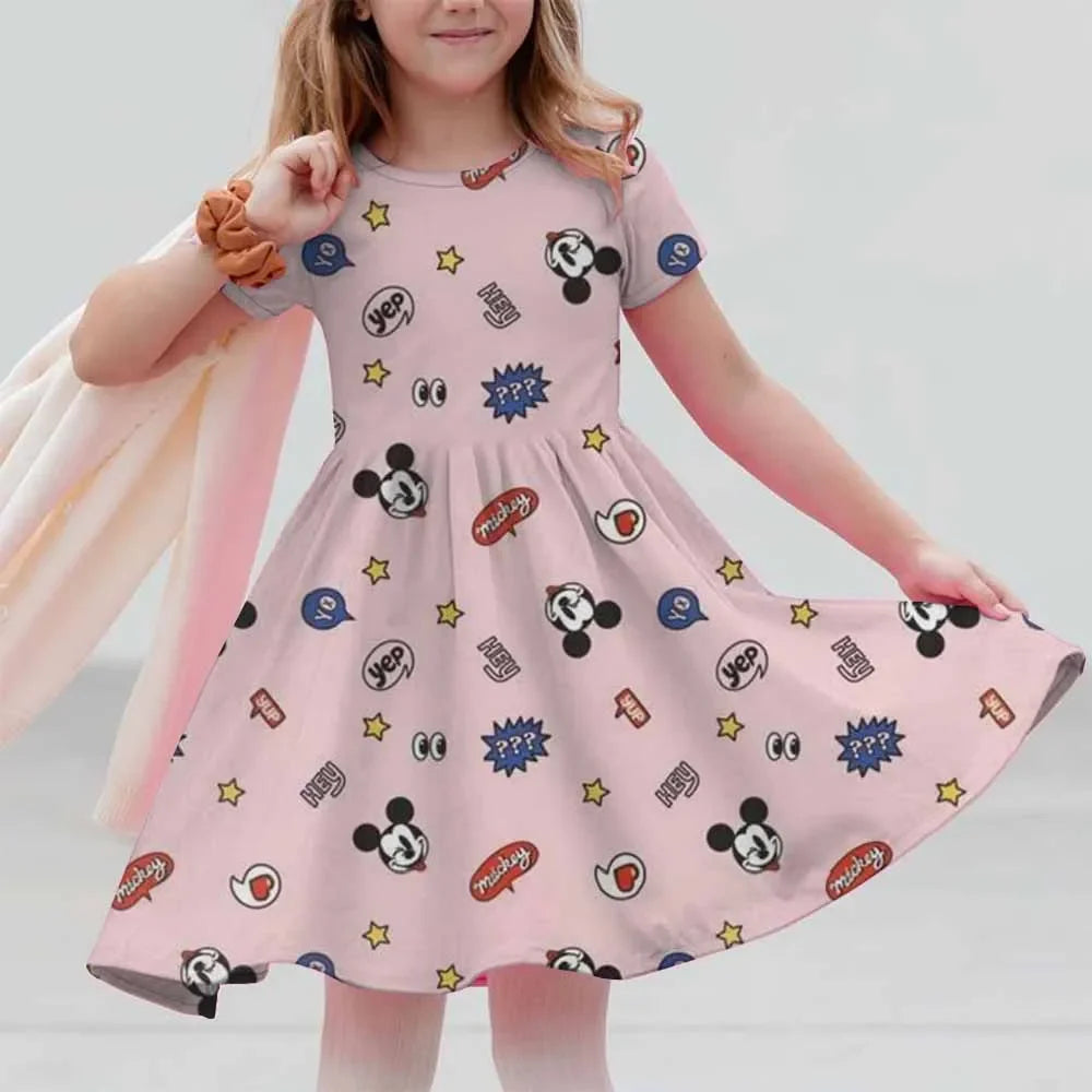 Robe Mini Mickey Princesse Été 2025 pour Filles