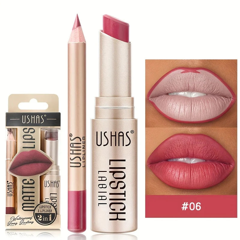 USHAS Waterproof Lipstick Set - Long-Lasting Color