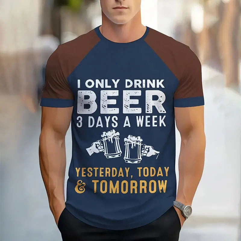 T-shirt Homme Été Dégradé 3D Style Casual