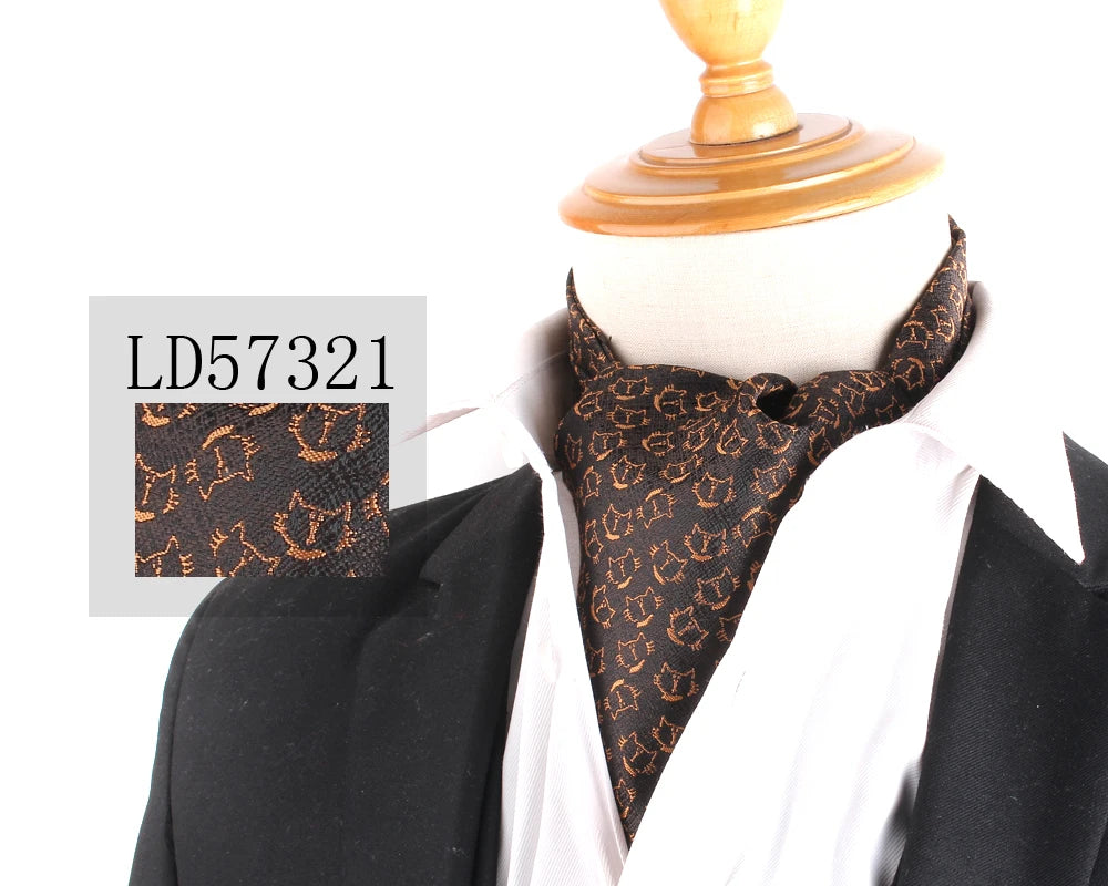 Cravate Jacquard Floral Ascot Luxe pour Hommes