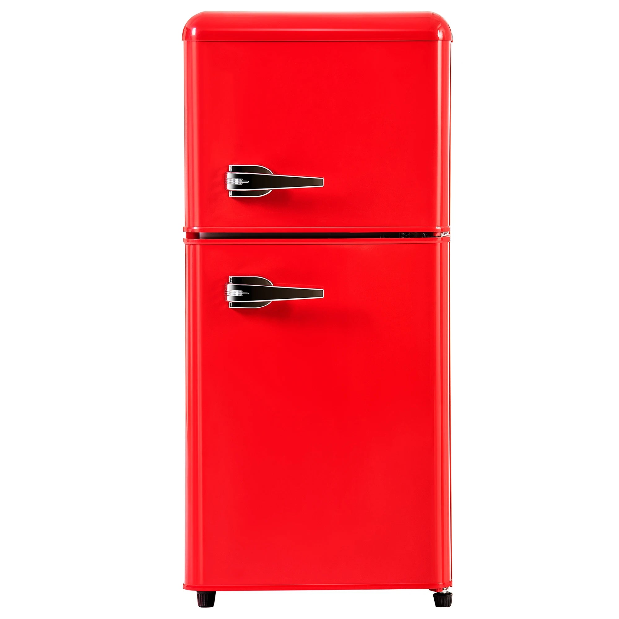 Anajqaqia Retro Red Fridge-Freezer Combo 60L