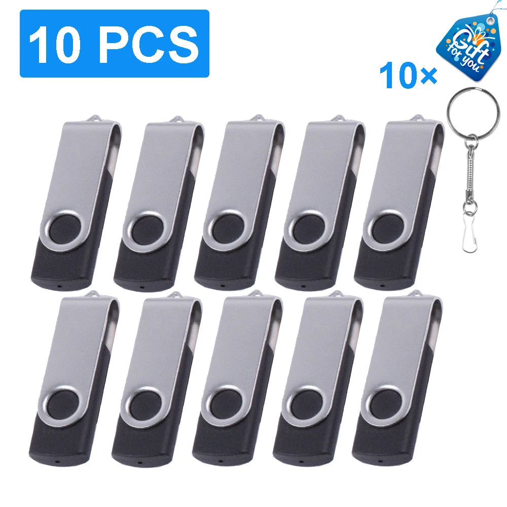 Clé USB Rotative 128Go - Bleu Élégant