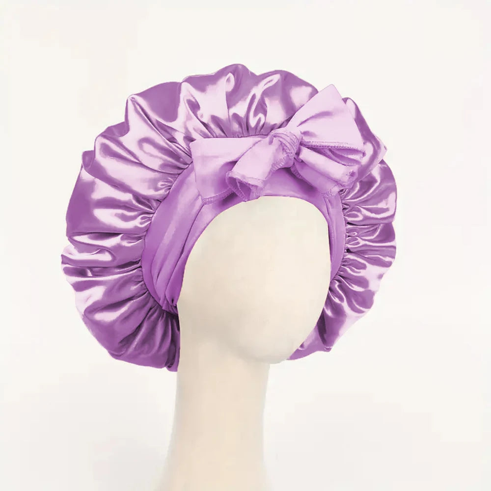 Satin Sleep Bonnet - Adjustable Hair Protection Cap