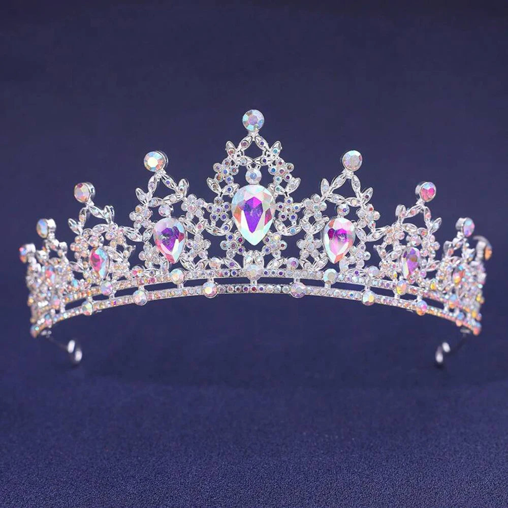 Couronne Élégante en Cristal pour Mariage et Fêtes