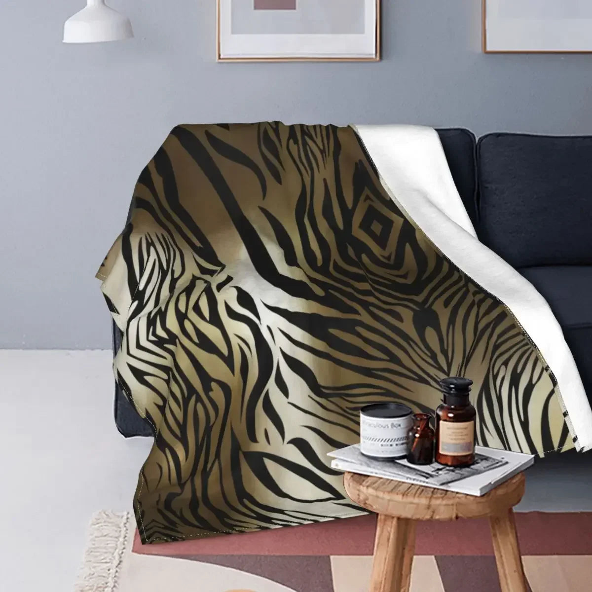 Tigre Marron: Couverture Douce & Chaude Rayée