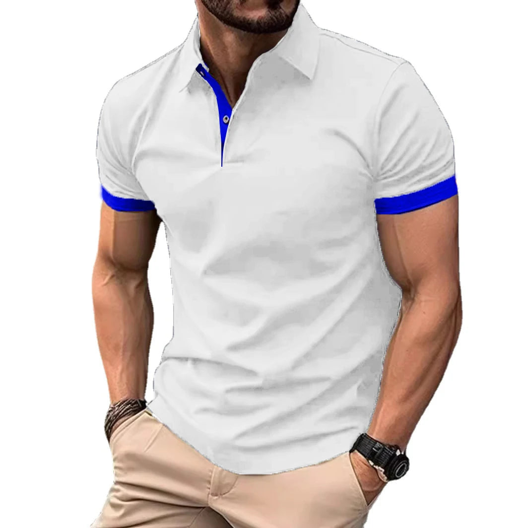Summer Contrast Polo: Lightweight Men's Streetwear