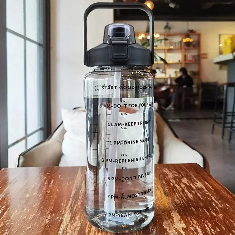 HydraGoal 2L: Portable Water Bottle with Time Markers