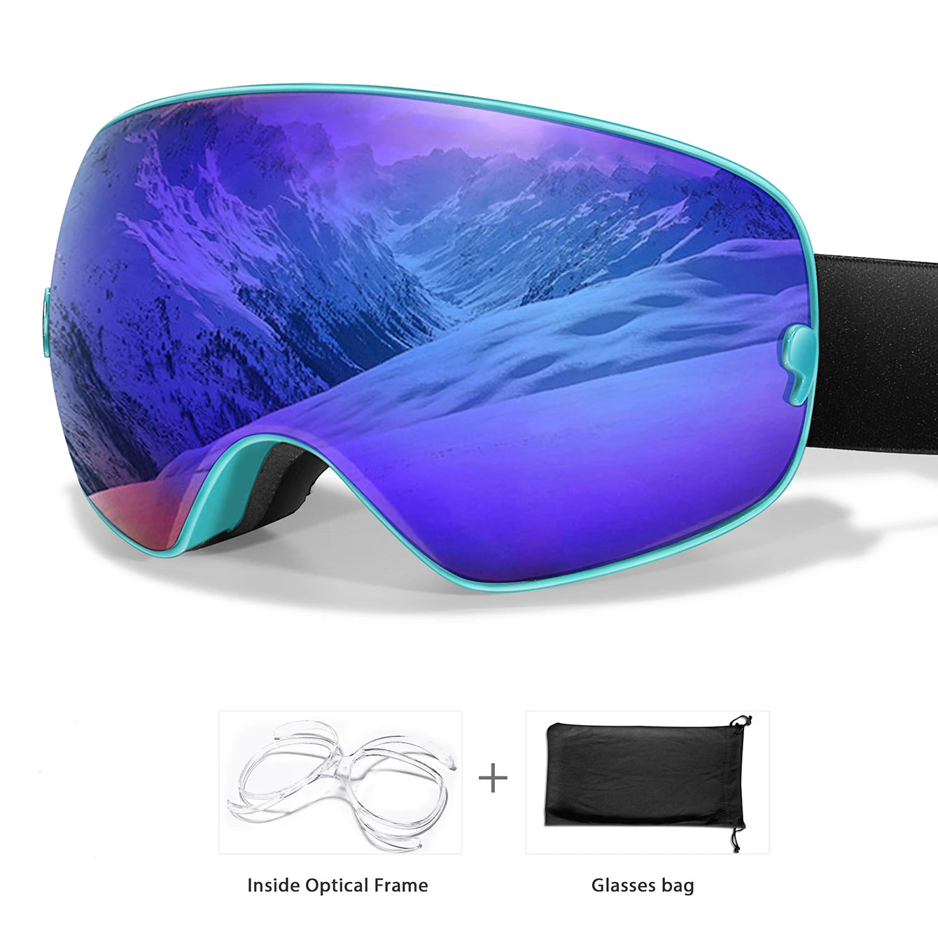 Lunettes Ski UV400 Anti-buée Mixte + Sac Offert