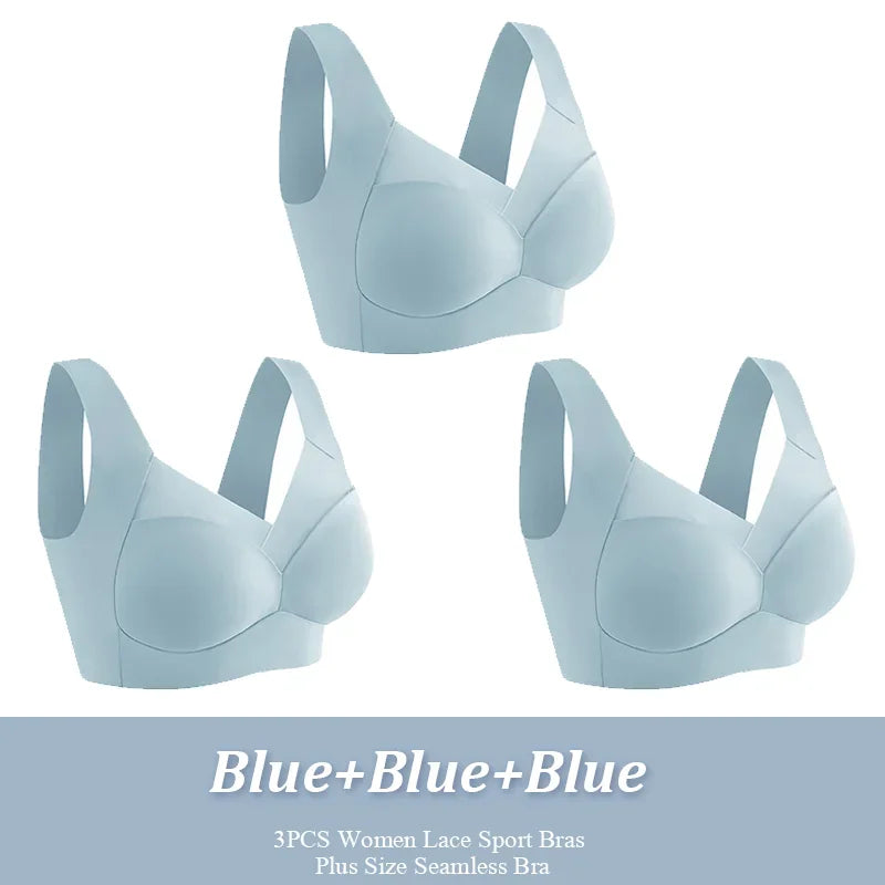 Brassière Sport en Dentelle Sans Couture - 3 Pièces