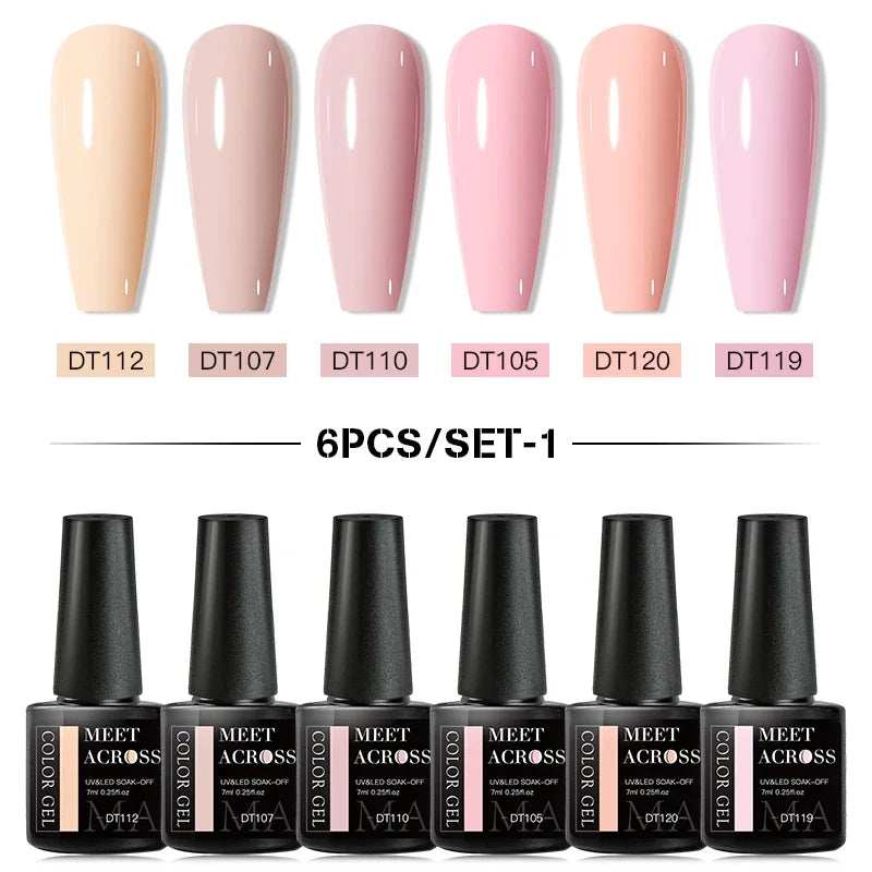 Kit Gel Vernis Macaron 6 Couleurs