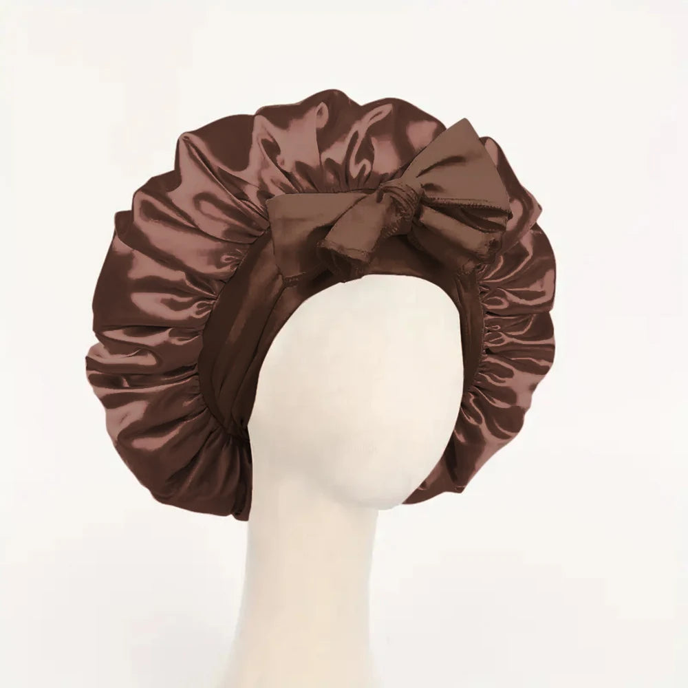 Satin Sleep Bonnet - Adjustable Hair Protection Cap