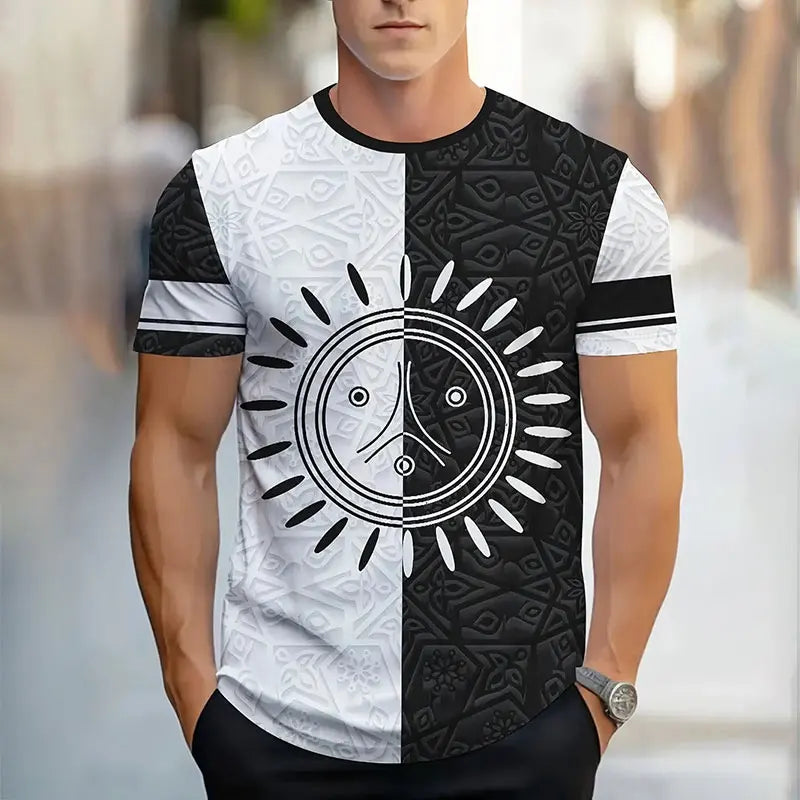 T-shirt Homme Été Dégradé 3D Style Casual