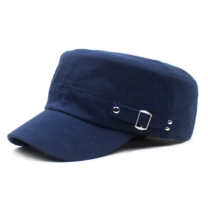 Casquette militaire unisexe en coton délavé