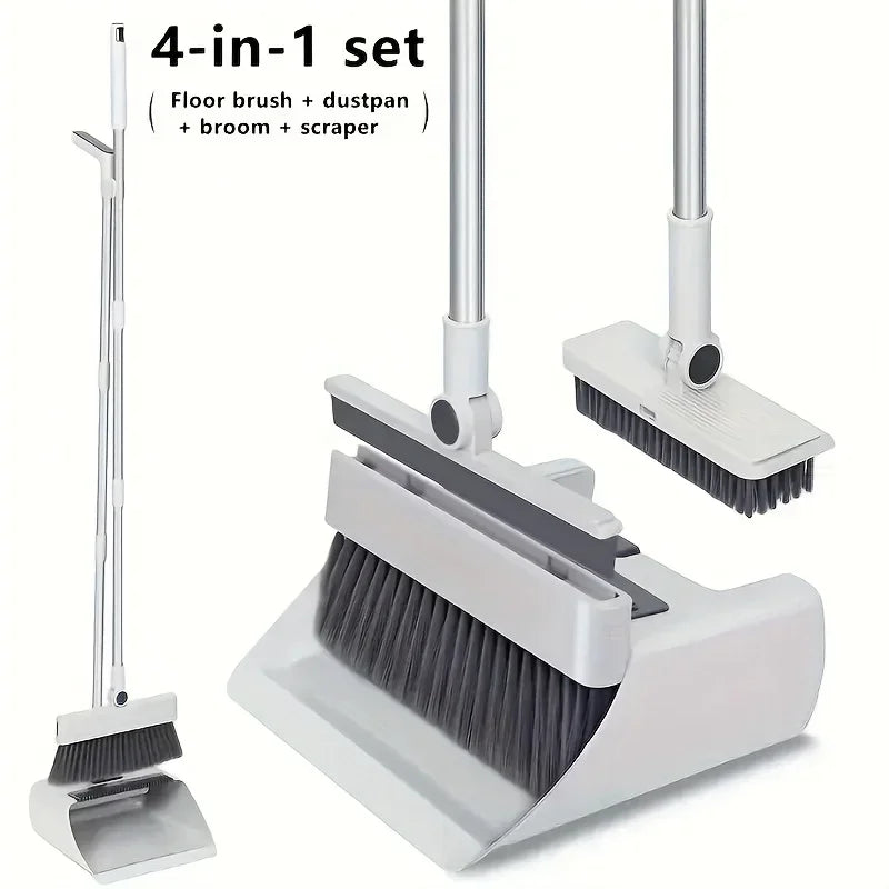 4-in-1 Versatile Broom & Dustpan Set by Andralyn
