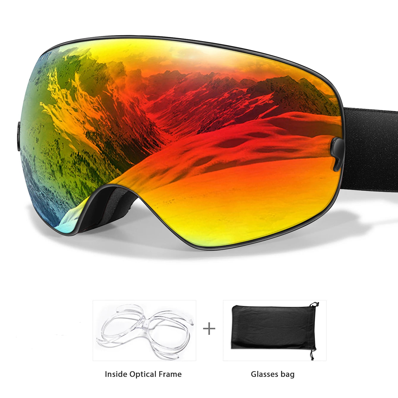 Lunettes Ski UV400 Anti-buée Mixte + Sac Offert