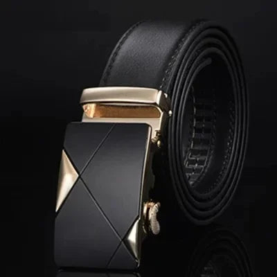 Ceinture Luxe Homme Grande Taille Cuir PU Métallique