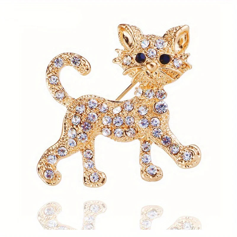 Broche Éclat Chaton en Cristal - Élégance Féline
