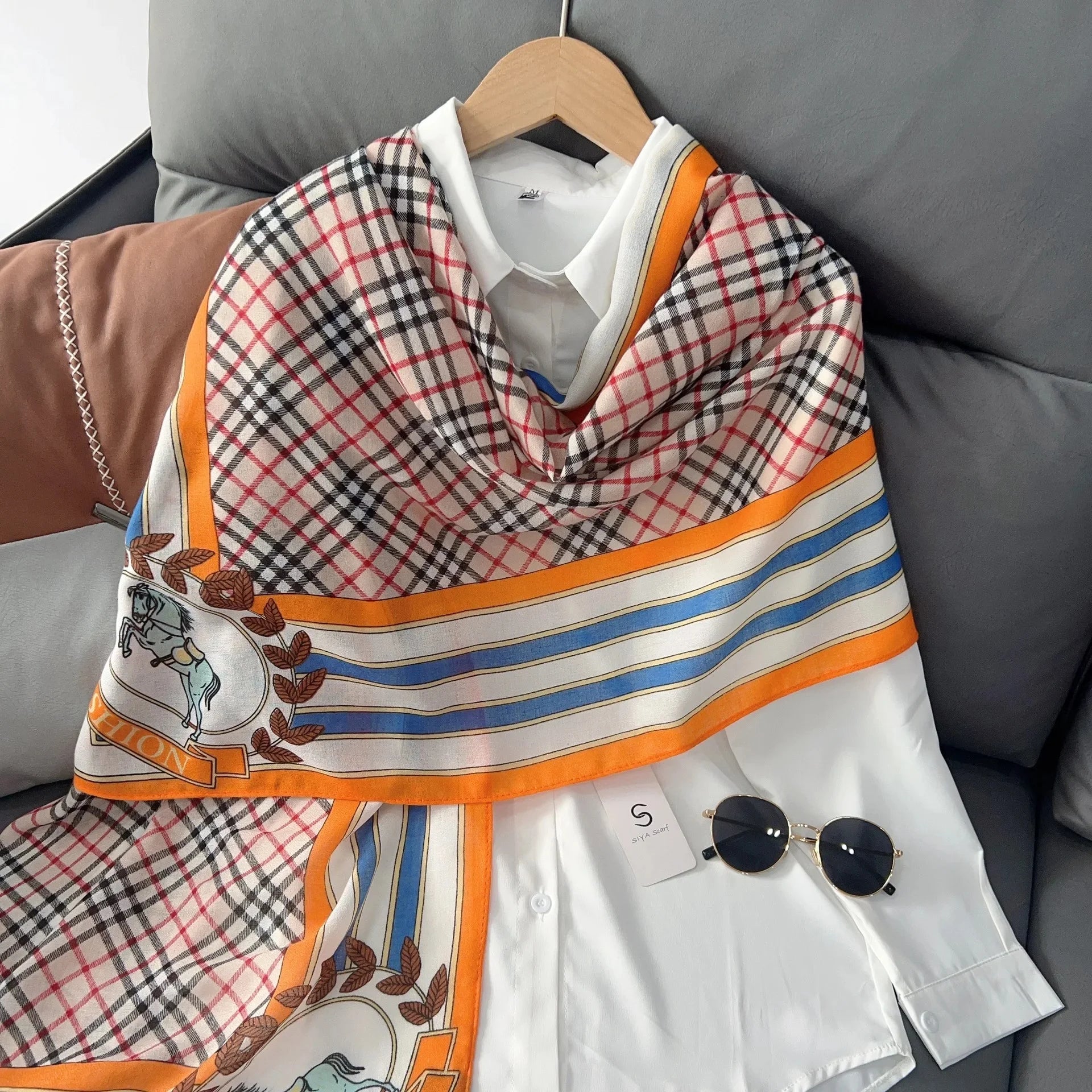 Écharpe Chic Coton-Lin : Élégance et Protection Solaire