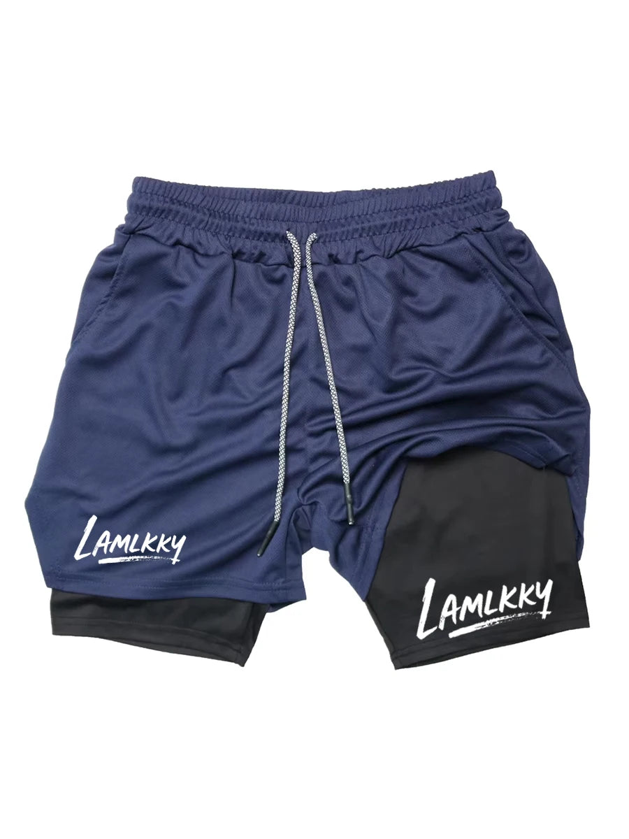 Short Athlétique 2-en-1 Homme avec Poche Téléphone