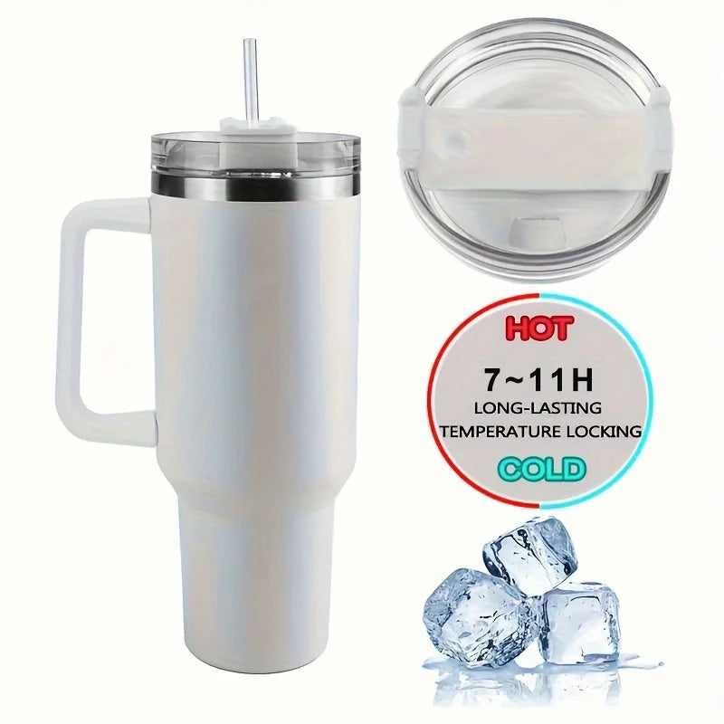 Gobelet Isolé Inox 40oz avec Paille & Poignée