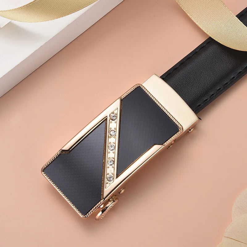 Ceinture Automatique Chic en Cuir pour Femmes