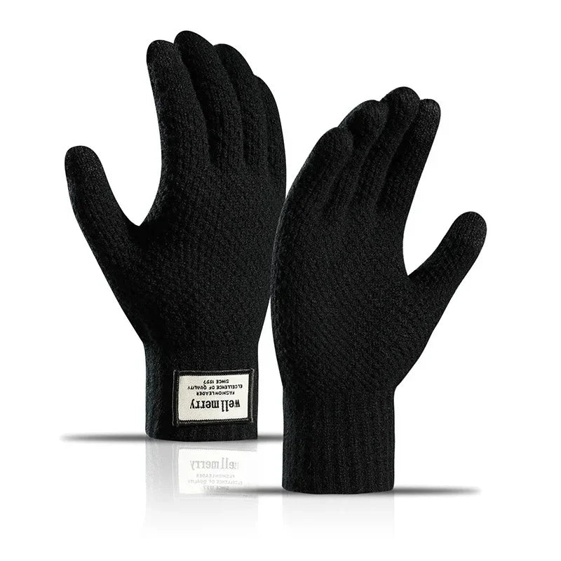 Gants Tactiles Tricotés en Laine, Doublés Polaire