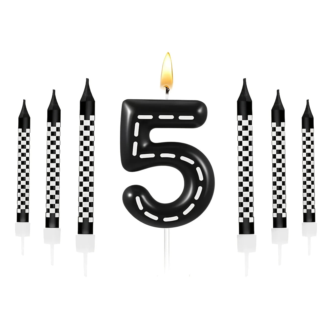 Racing Car Birthday Candle Set: Sparkling Cake Numbers