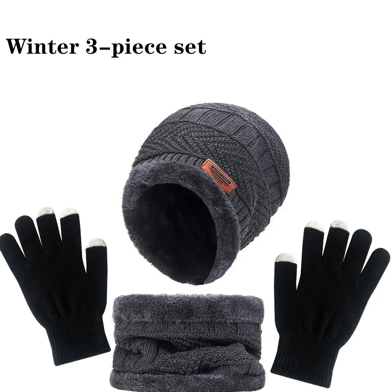Velvet Winter Trio: Hat, Scarf & Gloves Set
