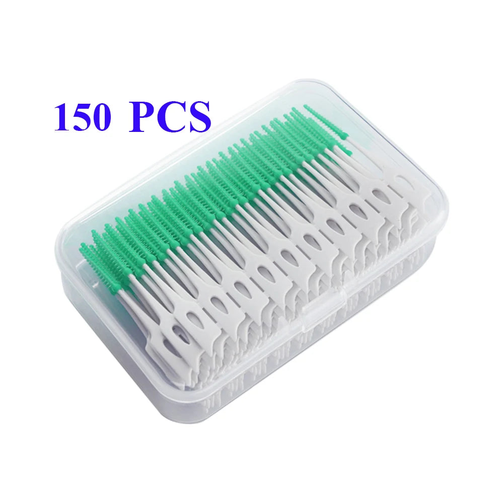 Brosse Interdentaire Silicone - Nettoyage Doux 150 pcs