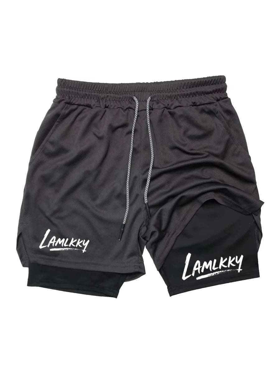 Short Athlétique 2-en-1 Homme avec Poche Téléphone