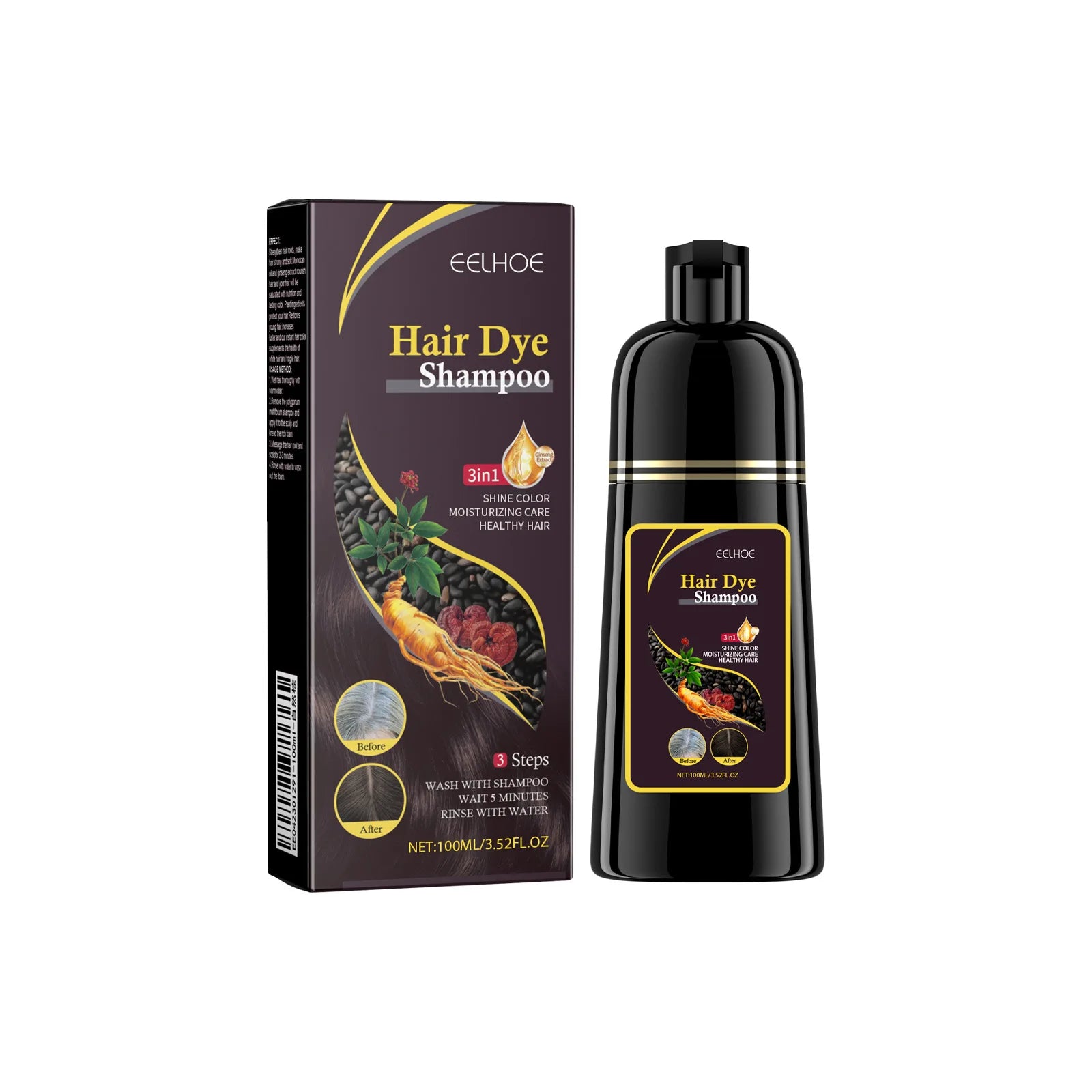 EELHOE 3-in-1 Black Hair Shampoo & Growth Elixir
