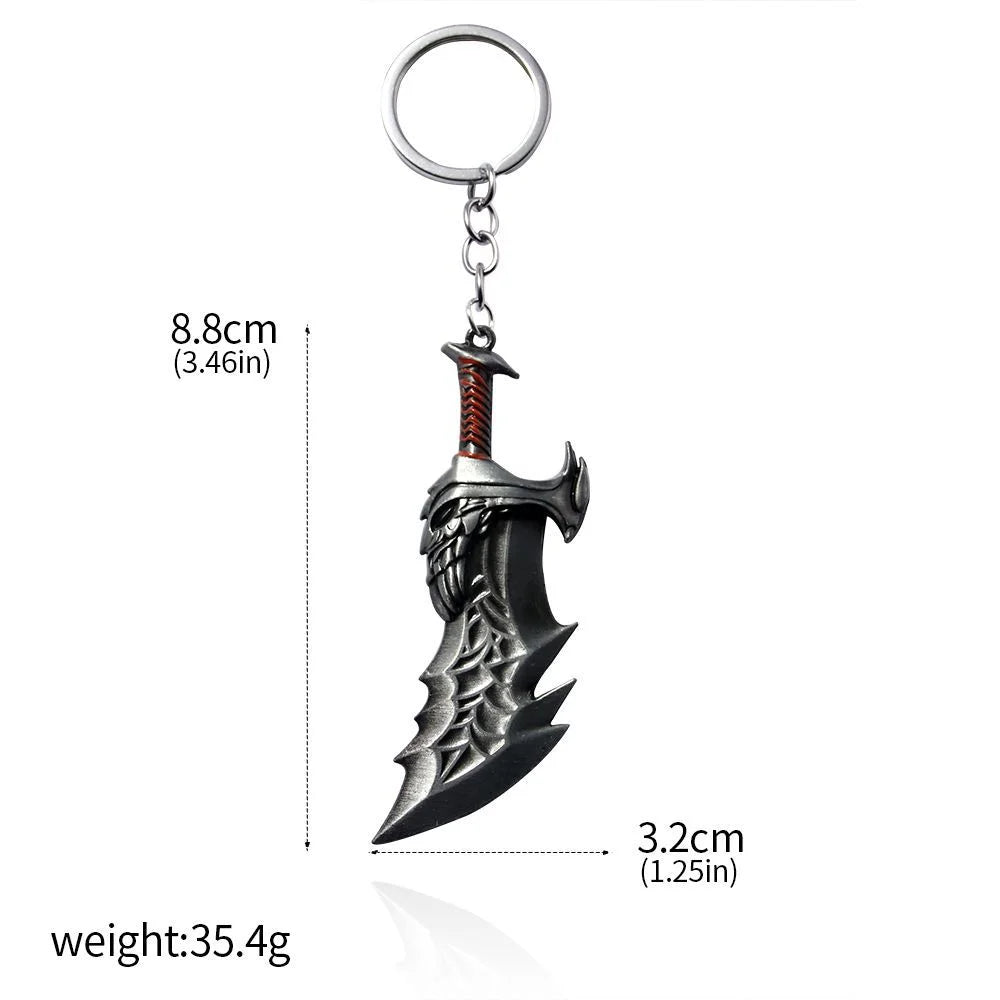 Porte-clés Kratos : Lame du Chaos en métal élégant