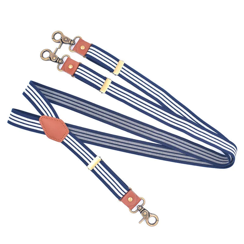 Vintage Adjustable Men's Suspenders with 3 Hooks