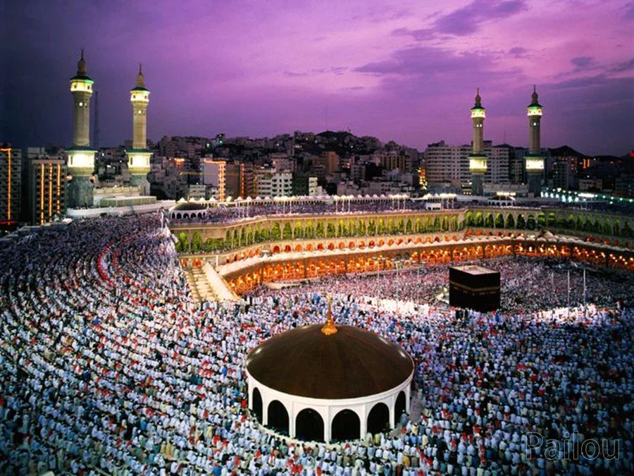 Éclat de Diamant: Mosquée de la Mecque en Mosaïque