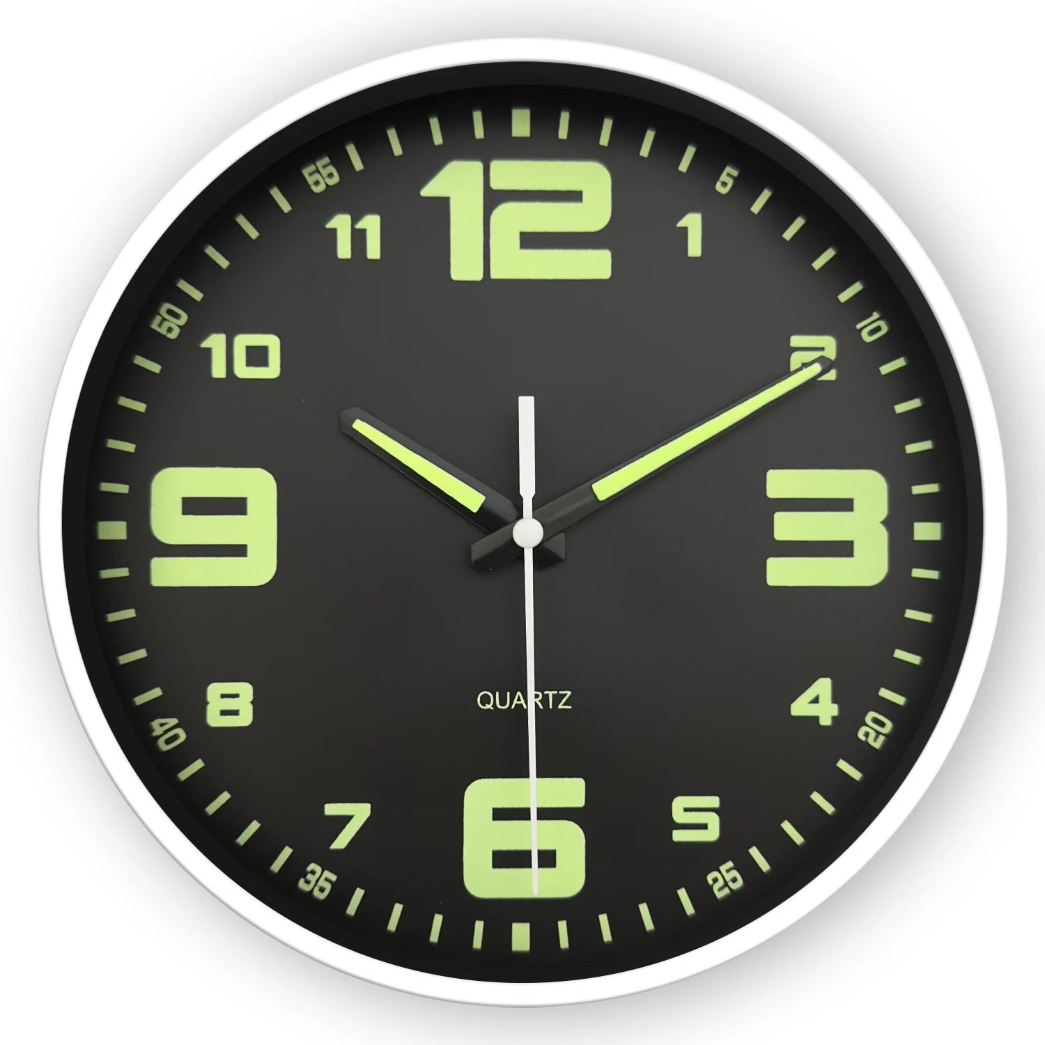 Horloge Murale Noire Luminova 8 Silencieuse Moderne