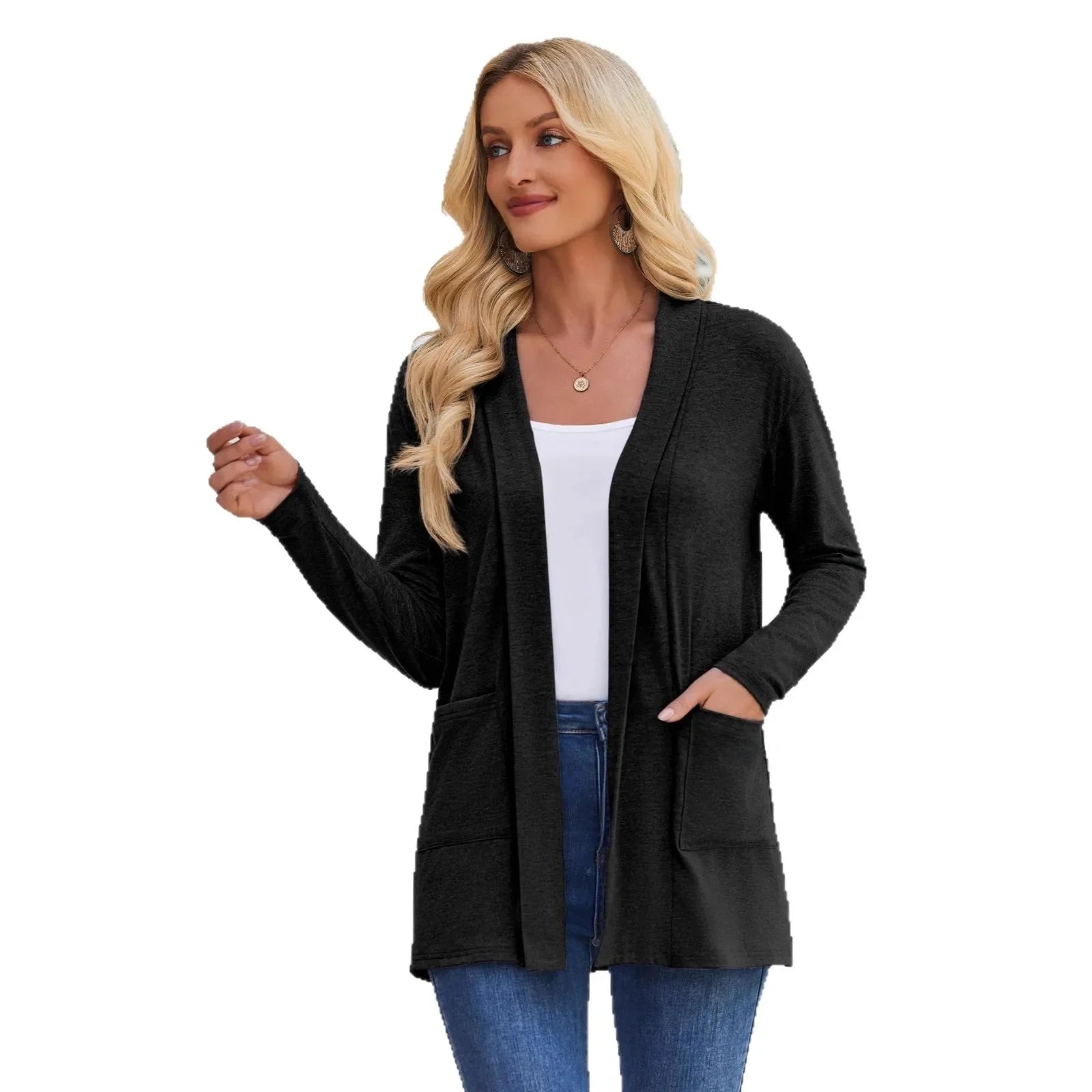 Cardigan léger chic à poches été